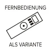 Infografik über die Möglichkeit, Jalousien oder Rollläden, die an den Schiebefenstern der Terrasse angebracht sind, per Fernbedienung zu steuern.